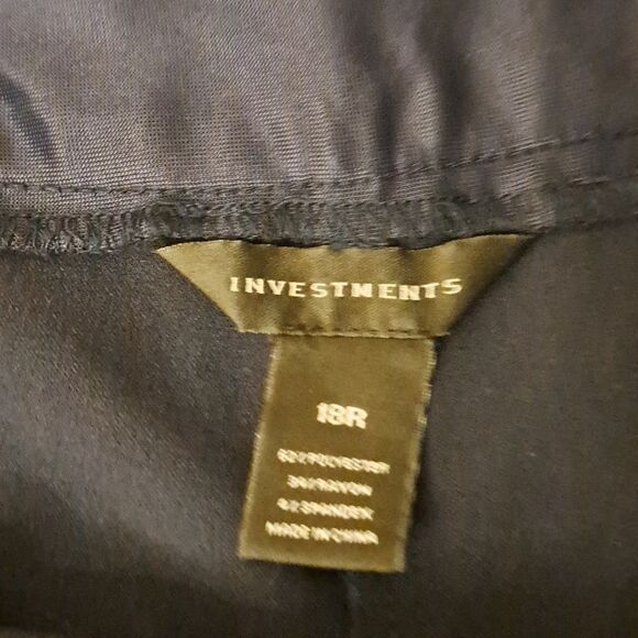 Investments Navy blue pull on pants size 18 R - Picture 3 of 5